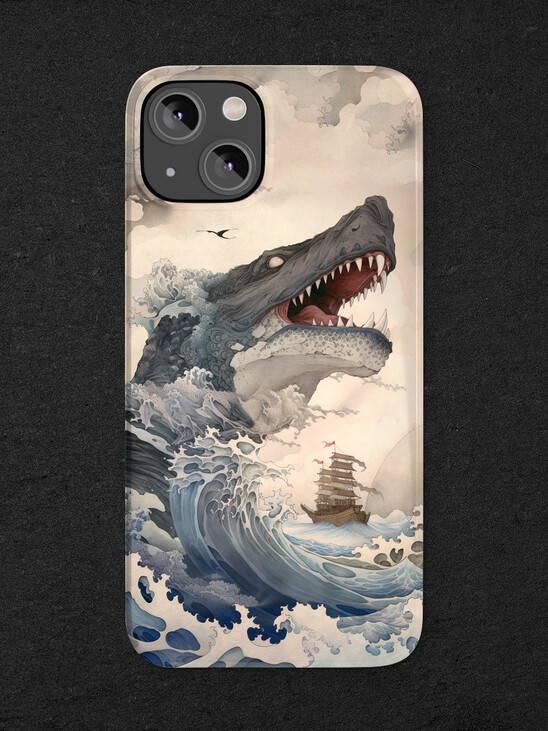 The Great Wave of Godzilla iPhone Case