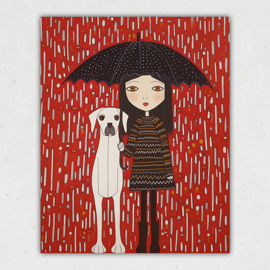 BFF | Dog Under Umbrella Print