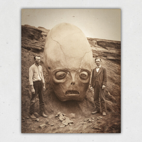 Dooley Bros With Giant Alien Head Print