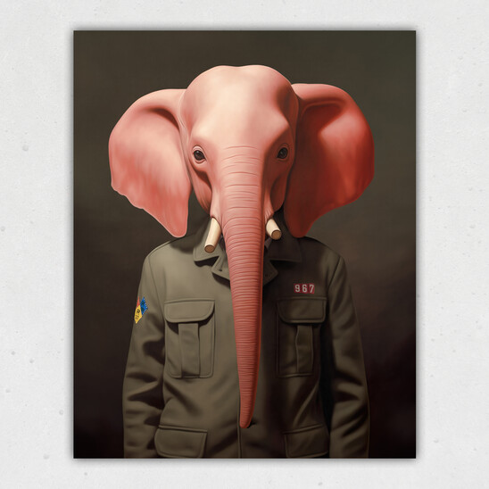 Pink Elephant Safari Print