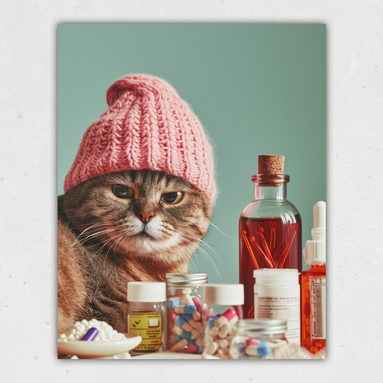 Cats in Hats: Doctor Pill (Culprit) Print