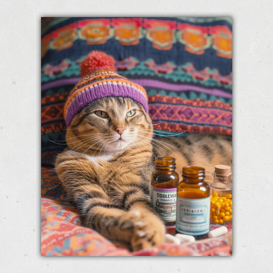 Cats in Hats: Doctor Pill (Holisticat) Print