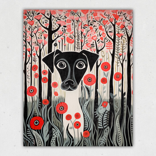 Puppy Woods Print