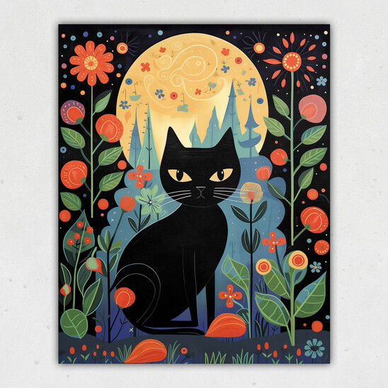 Black Cat Magic Print